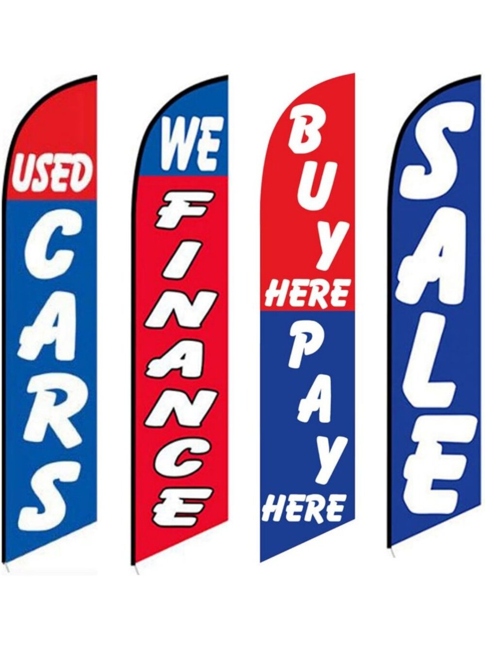 Windless Swooper Flags Set for Used Cars - Auto Financing & Buy Here Pay Here!